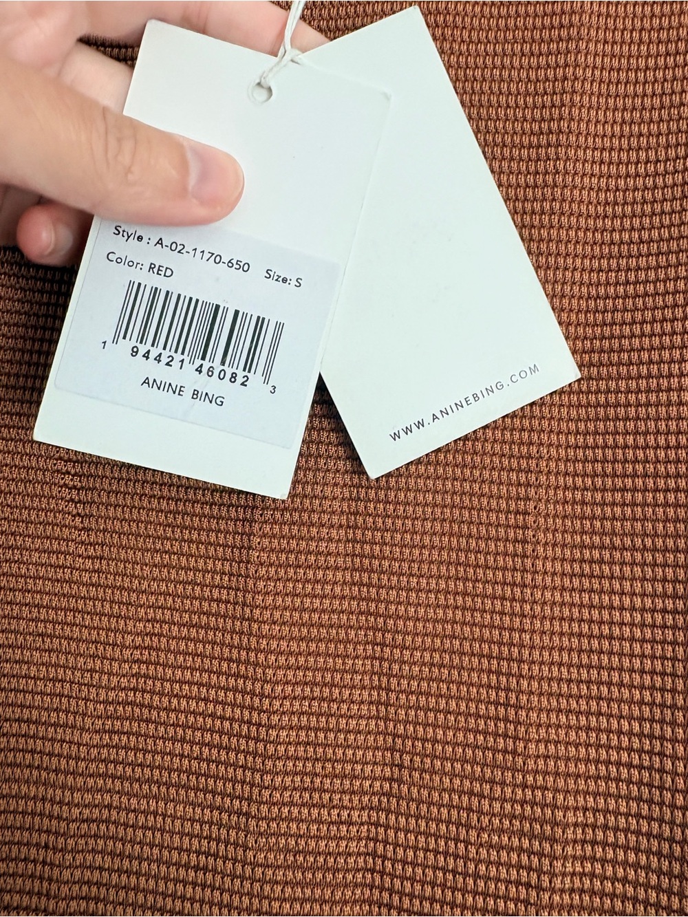 NWT Anine Bing Savannah Waffle Dress in Terra Cotta - Picture 5 of 15